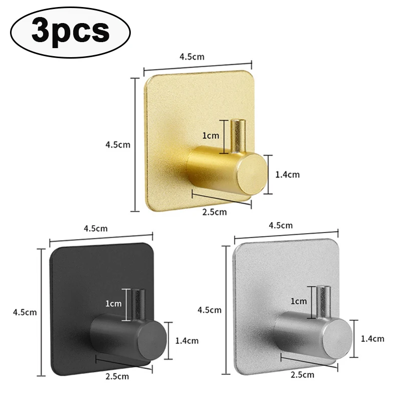 Adhesive Wall Hooks Door Key Clothes Coat Hanger hook Bathroom Robe Towel Holder Organizer Hanging Hook Shelf Kitchen Hardware