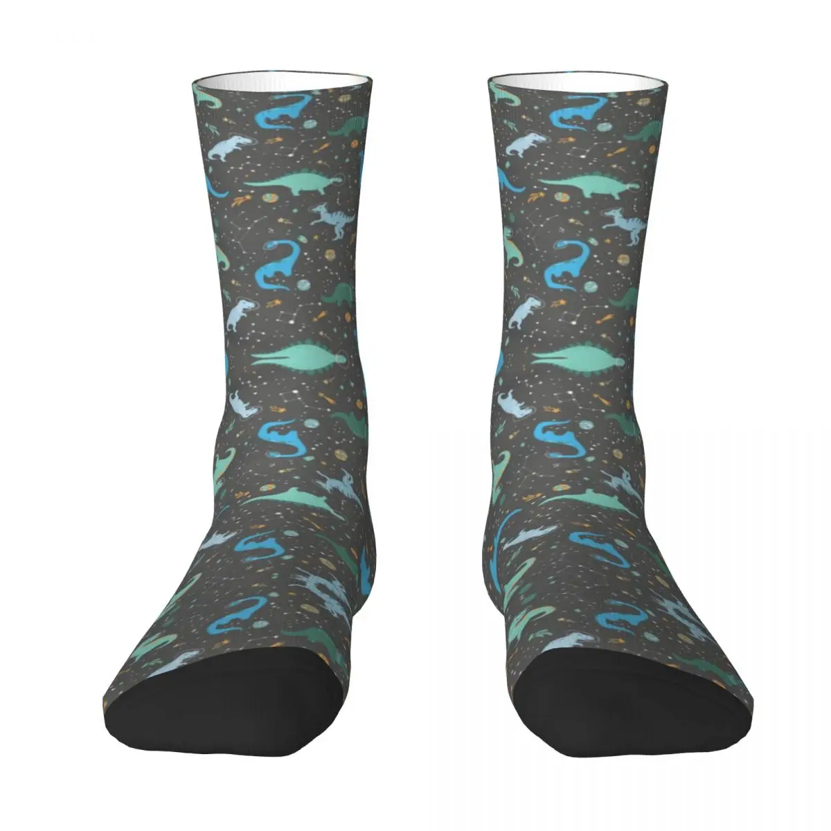 

Space Dinosaurs In Blue Socks Novelty The Best Buy Joke Color contrast Drawstring Backpack Compression Socks
