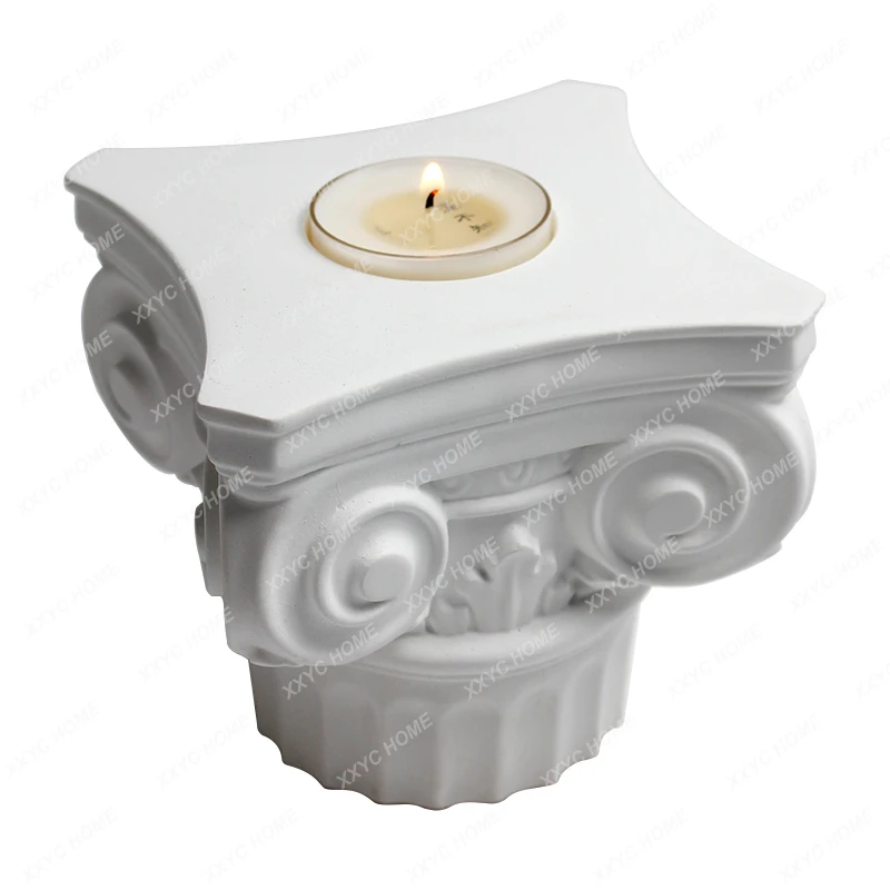 

Plaster Roman Column Incense Candle Holder Desktop Personalized Landscape Niche Shooting Props Building Ornaments
