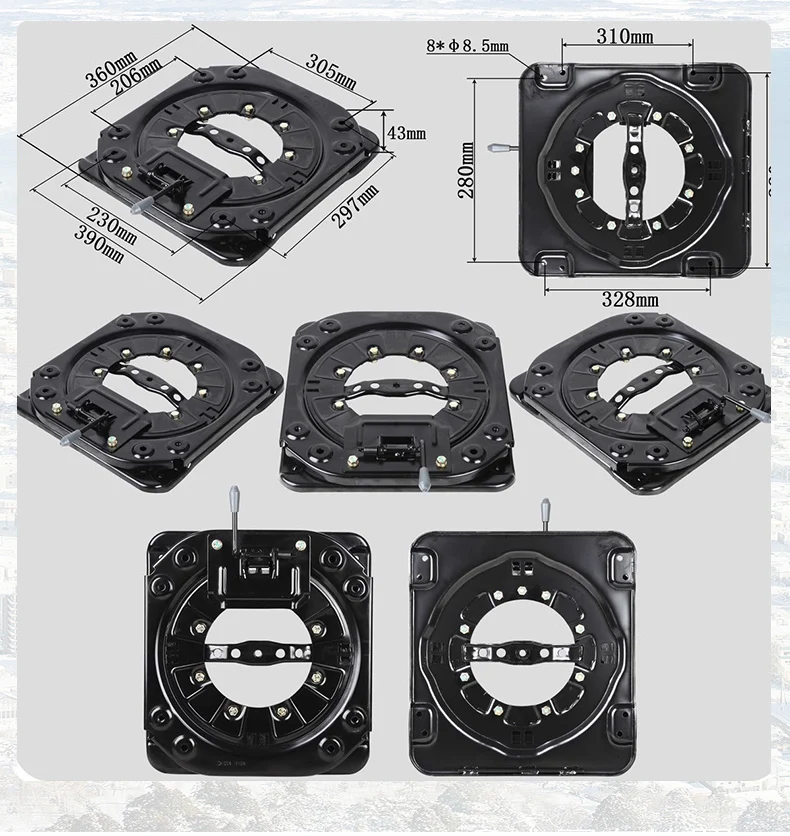 Car Seat Turntable 360 Degree Rotating Car Seat Swivel for Commercial Vehicle, Van, RV, Single Person Seat