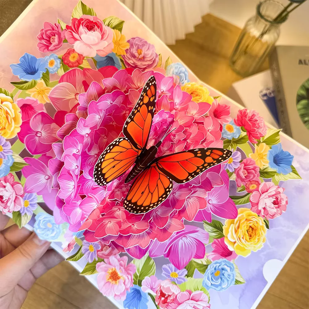Butterflies in Nature 3D Pop Up Card - Elegant Greeting
