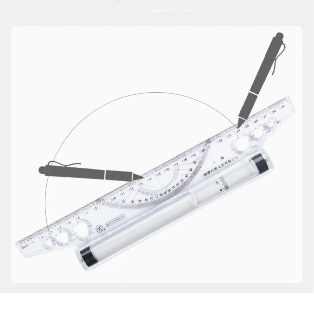 Multi-purpose Pulley Centering Rolling Ruler Drawing Tool Parallel Compass Ruler School Stationery Protractor Curve 