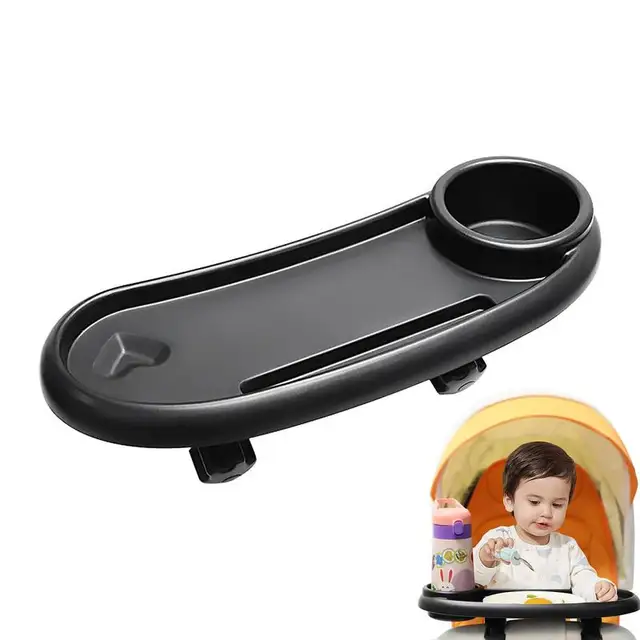 3 In 1 Baby Stroller Removable Cup Holder With Antislip Large Capacity Snack Tray 360 Degree Rotating Outdoor Travel Accessories