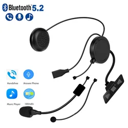 Bluetooth 5.2 Motorcycle Helmet Headset Wireless Handsfree Stereo Music Player With Mic Moto Headphone for Rider Earphone
