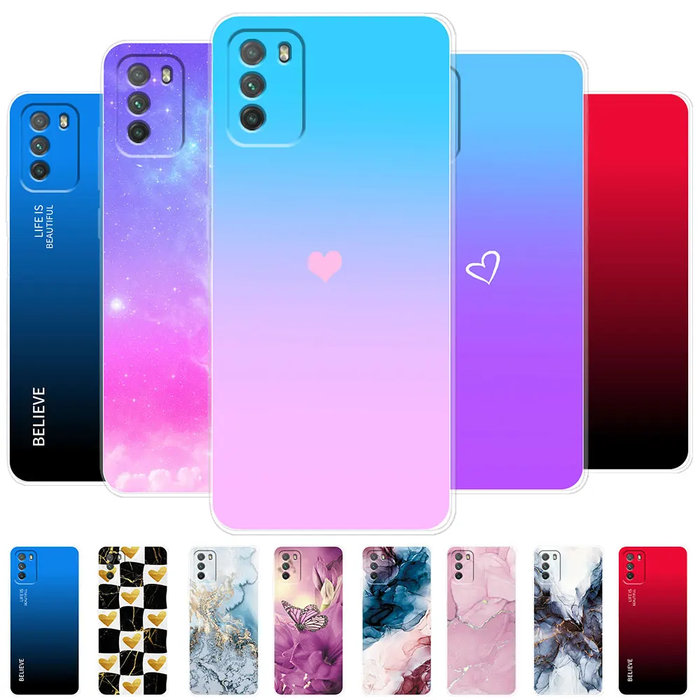 Per Xiaomi Poco M3 M3Pro Custodia Poco M3 Clear Fashion Soft Silicone Tpu Cover Fundas Per Xiaomi Poco M3 Pro 5G Custodie Coque
