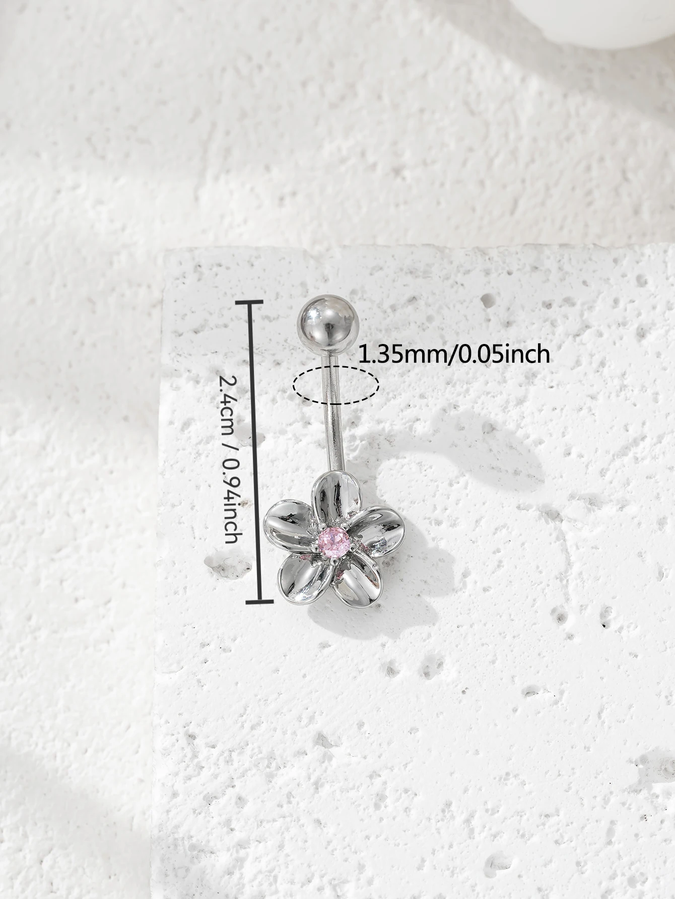 Cute Flower Perforated Navel Ring Womens Vacation Jewelry
