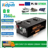 Batterie au Lithium LiFePO4 12V 24V 48v 100ah 200ah 280ah 400ah, 100a BMS 6000 + cyclique pour onduleur solaire RV, sans taxe 1