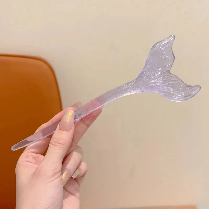 Fermaglio per capelli a coda di sirena, gioiello unico trasparente per capelli, decorazione elegante per capelli alla moda, per uso quotidiano, regalo di inaugurazione della casa, Cheongsam - immagine 6