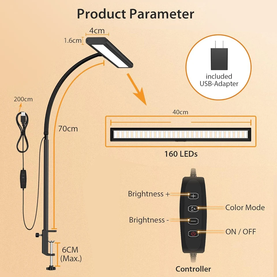 Lampada Da Tavolo LED Ricaricabile Con Portapenne E Supporto Cellulare, Collo Di Cigno Flessibile, 3 Temperature Colore E Dimmer, Luce Da Scrivania Per Ufficio E Studio