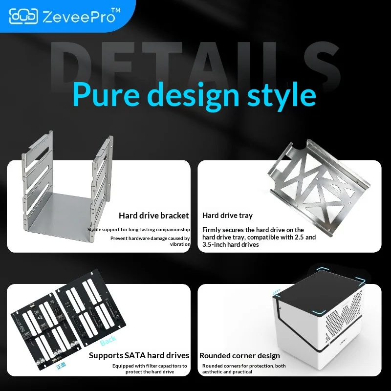풀 하이트 PCIe 슬롯 6베이 NAS 케이스, 툴리스 핫스왑, MATX/ITX 및 SFX PSU 지원, 홈 서버 스토리지용