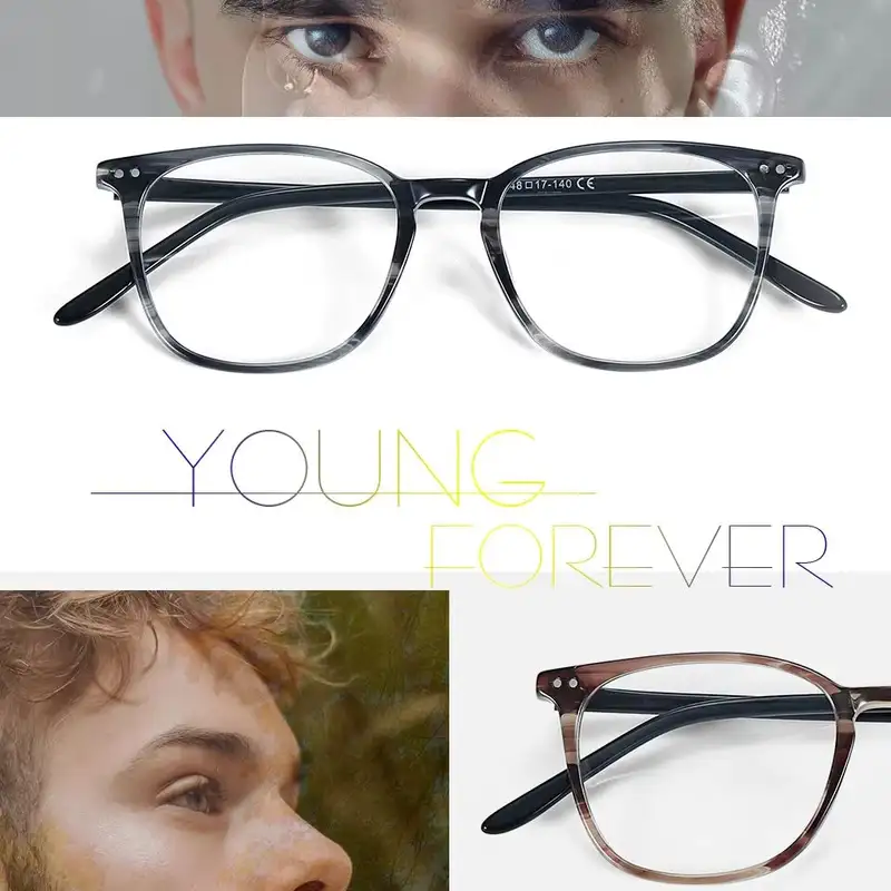 ZENOTTIC Casual Square Optical Prescription Eyeglasses Frames Unisex Ultralight Acetate All Day Comfort Spectacle Frame - Image 4