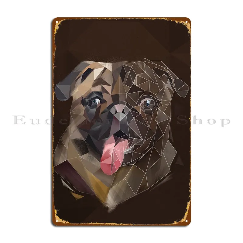 

Pug Sketch Metal Signs Kitchen Club Home Printed Plaques Tin Sign Poster