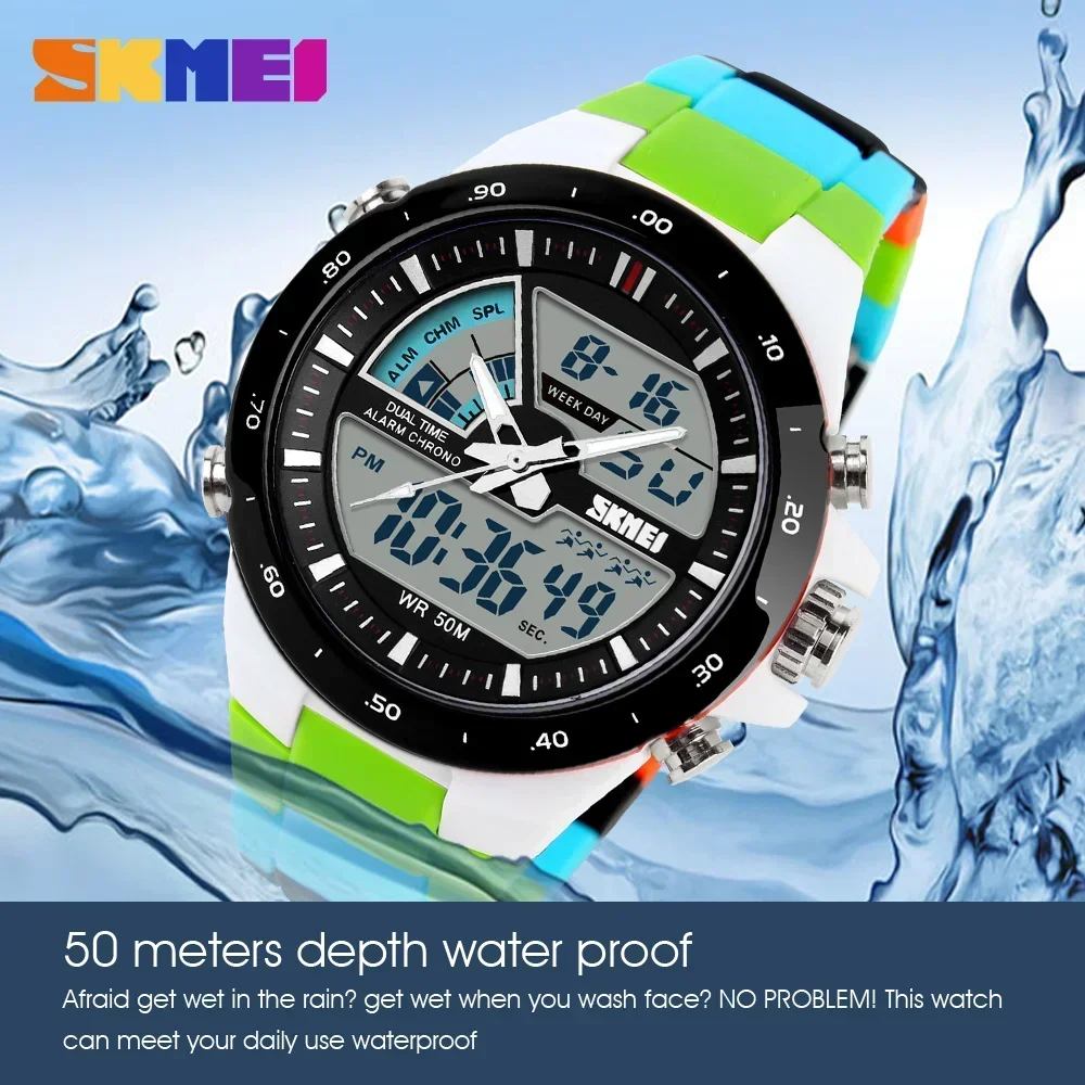 SKMEI 1016 Digital Quartz Watch for Men Stopwatch Dual Time Display Waterproof Sports Wristwatches Mens Clock Relogio Masculino