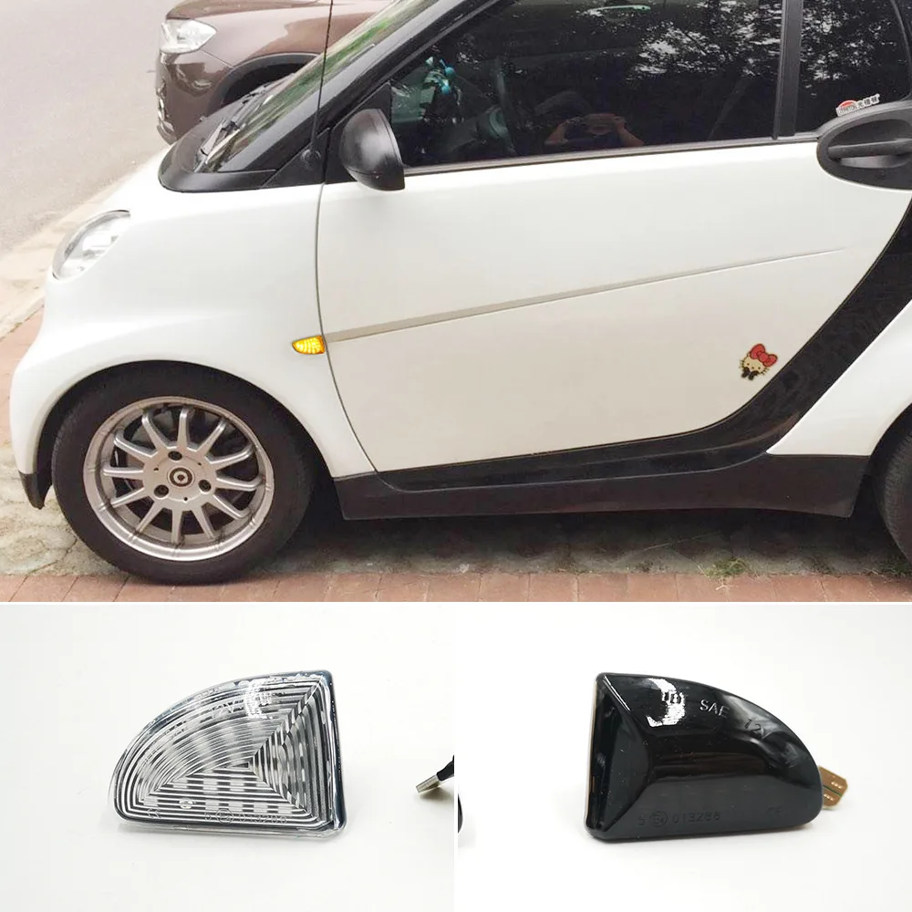 

2Pcs Fender LED Turn Signal Light Steering Lamp Side Signal Car Accessories For Benz Smart 451 453 Fortwo Forfour 2009-2020