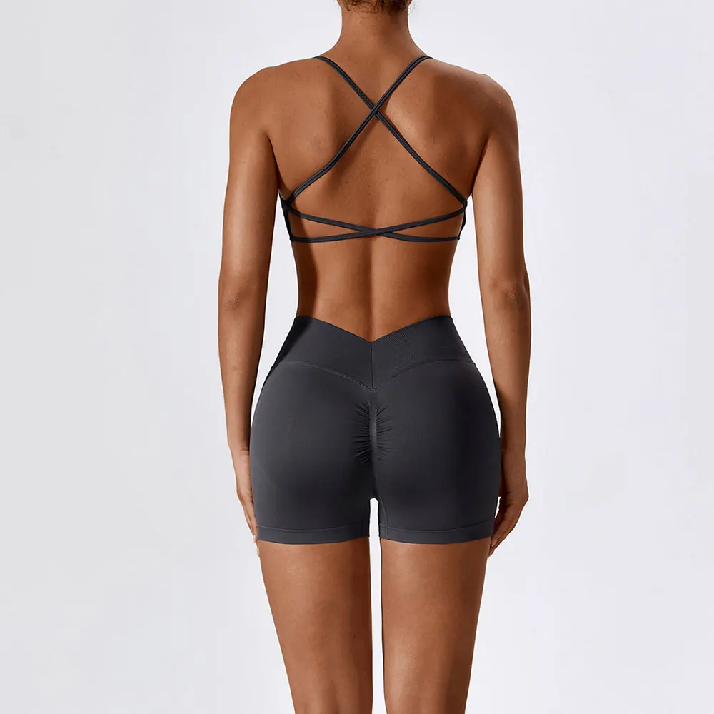 Seamless Yoga Set Gym Suits With Shorts Crop Top Sexy Bra Women's Pants 2 Pieces Set Running Workout Outfit Fitness Clothing 3
