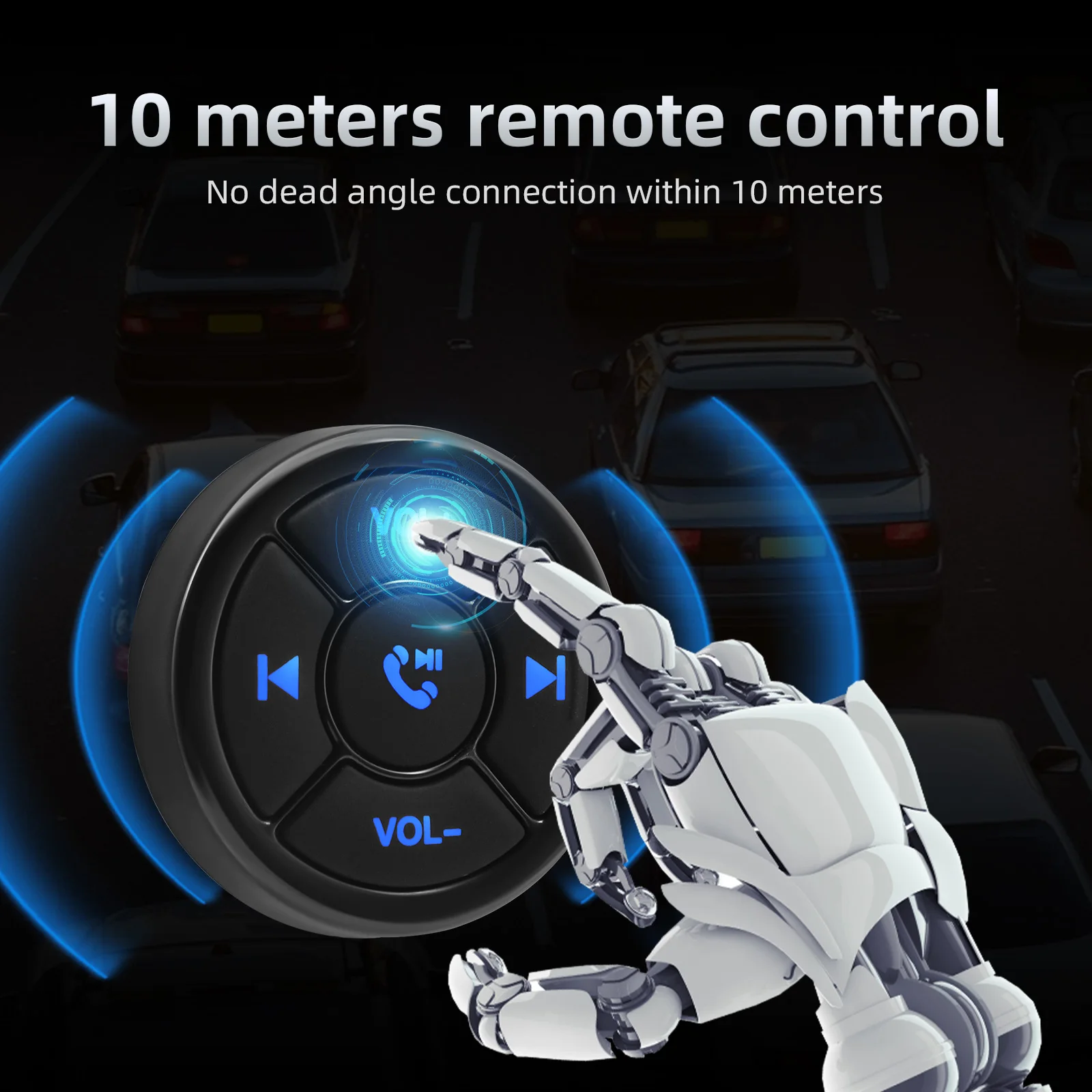 5 Keys Wireless Media Button Remote Controller Car Motorcycle Bike Steering Whee