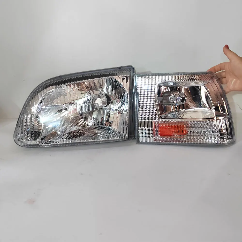 2PCS Car Crystal Headlight Far and Near Headlamp Integrated for