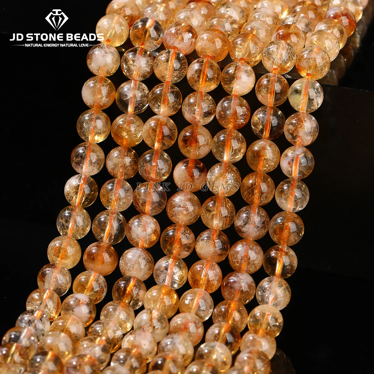 5A Qualität Naturstein Goldener Quarz Citrin Perle Runde Lose Spacer Perle für Schmuck Machen DIY Armband Halskette Zubehör