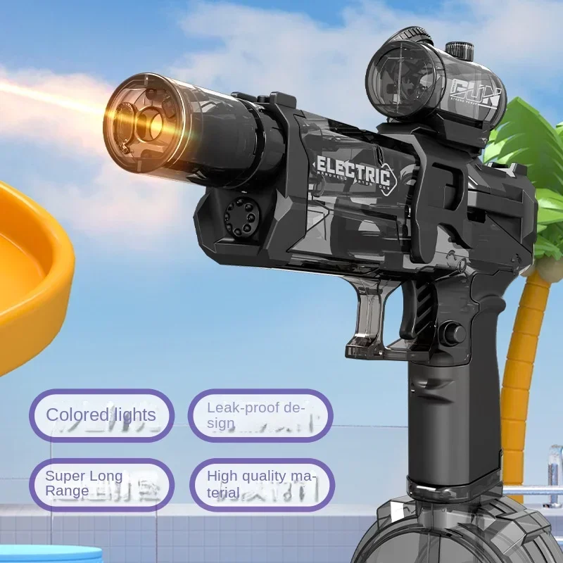Automatic Water Absorbing Large Capacity Water Gun Summer Electric Water Gun Long Rang Pulse Watergun Outdoor Toy With Light 3