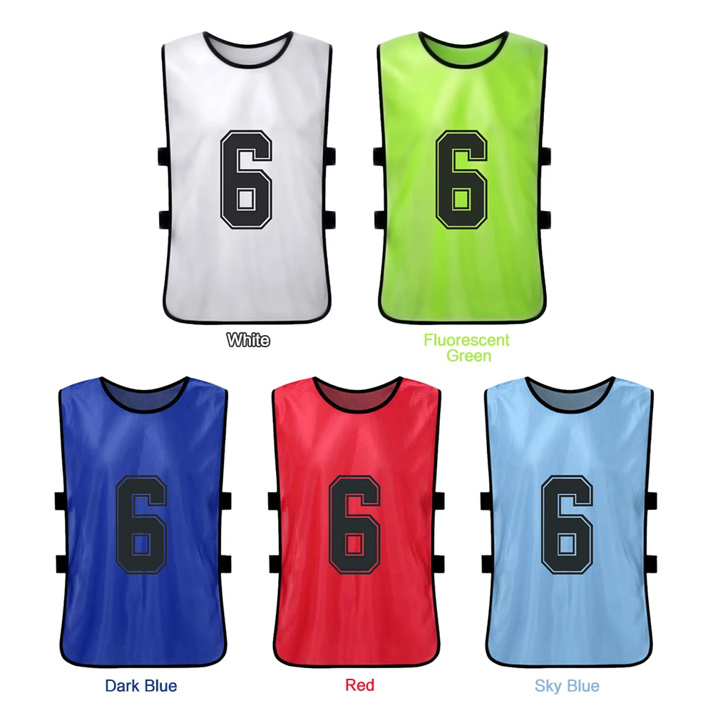 

24PCS Football Pinnies Quick Drying Soccer Jerseys Youth Sports Scrimmage Basketball Team Training Numbered Bibs Practice Vest