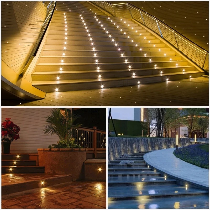 Mini LED 12V 0.5W Deck Light Recessed Outdoor Led Spot Waterproof IP68 Step Light Garden Path Star Decor Underground Spotlight