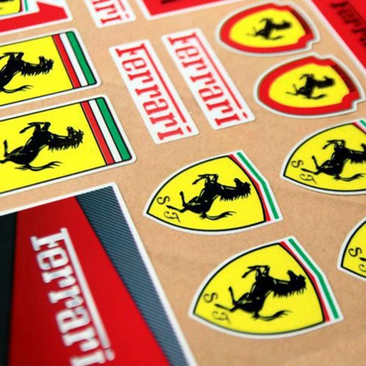 Zelfklevende sport stickers montage details