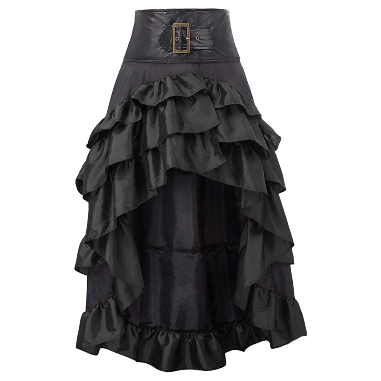 

2024 Vintage Skirts Women Summer Elegant High Waist Patchwork Irregular Ruffles Skirt Female Autumn Fashion Streetwear Plus Size