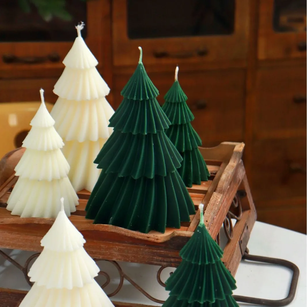 3D Geometric Pine Silicone Candle Mold Christmas Tree Scented Candles Silicone Mold DIY Aromath Candle Soap Making Tools Craft