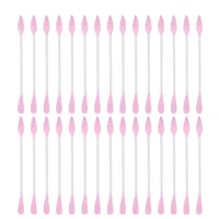 300 Pcs Pink Earbuds Plugs Makeup Tool Cotton Spoon Swabs Beauty Accessories Travel Child 1