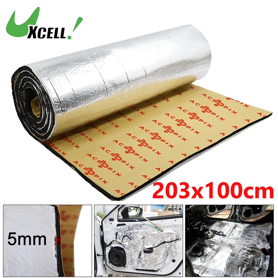 thumbnail interactive-video image 1 of SUNFEX 12 X 24 Inch Car Heat Shield Insulation Hood Sound Deadener Protective Film Mat 1 of 14