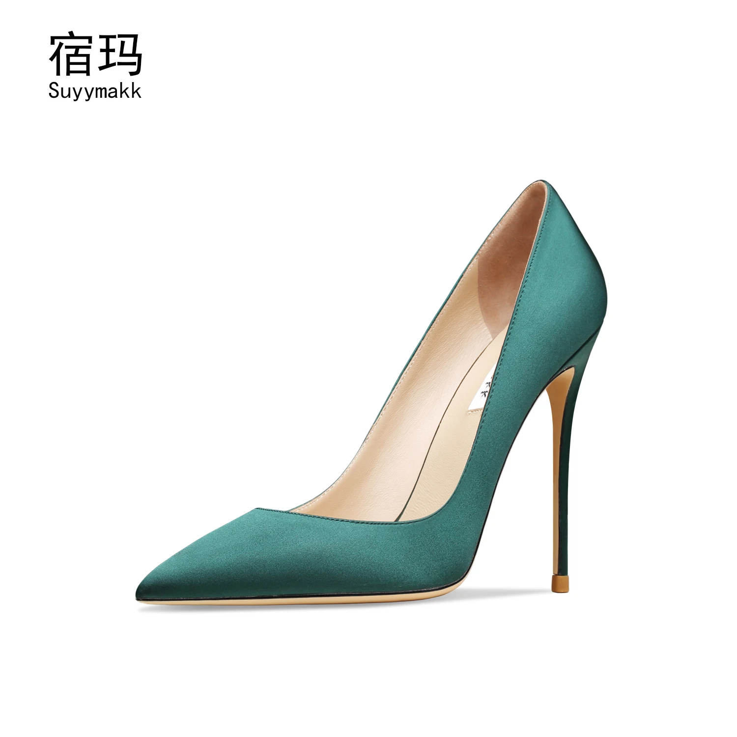 

Women's Shoes 2023 Genuine Leather Black Red Green Silk Pumps High Heels Fashion Pointed Toed Thin Heel Elegant Office Shoes 6cm