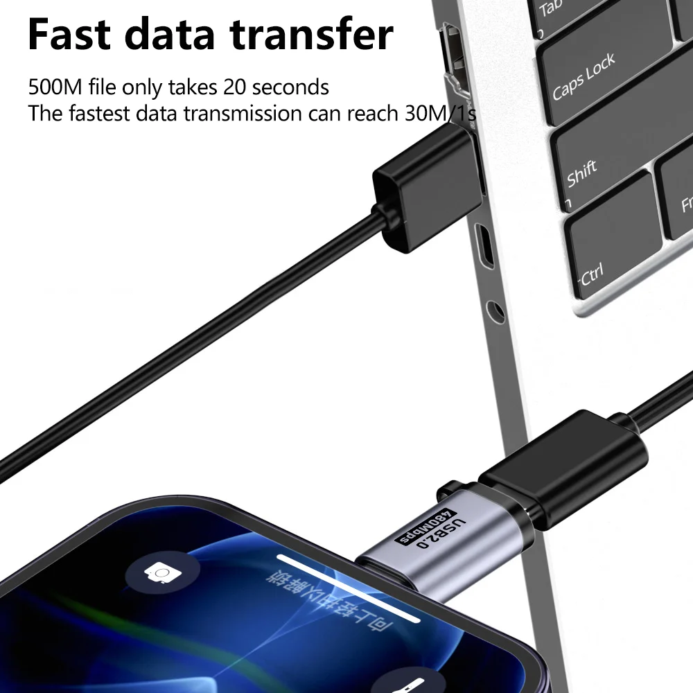 2PCS 휴대 전화 어댑터 유형-C-번개 여성-USB C 남성-마이크로-미니 USB 아이폰 15 14 13 Pro IPad For 