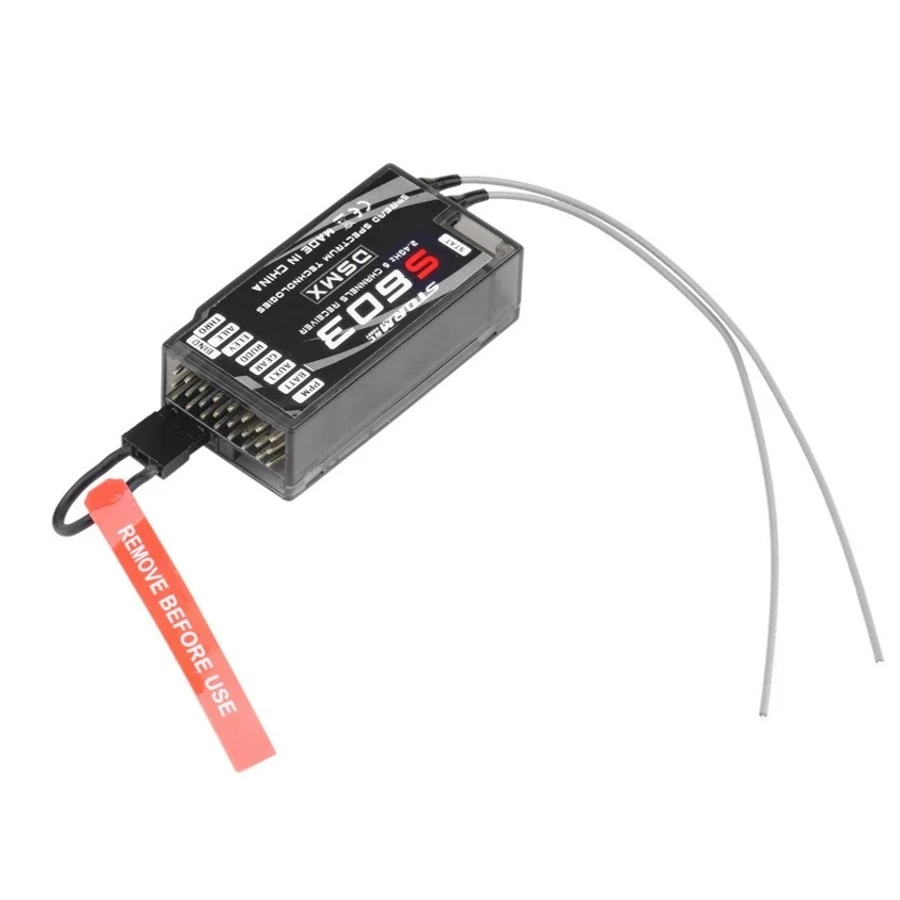 Connecteurs servo et port de liaison du récepteur S603 6CH pour émetteurs Spektrum et JR