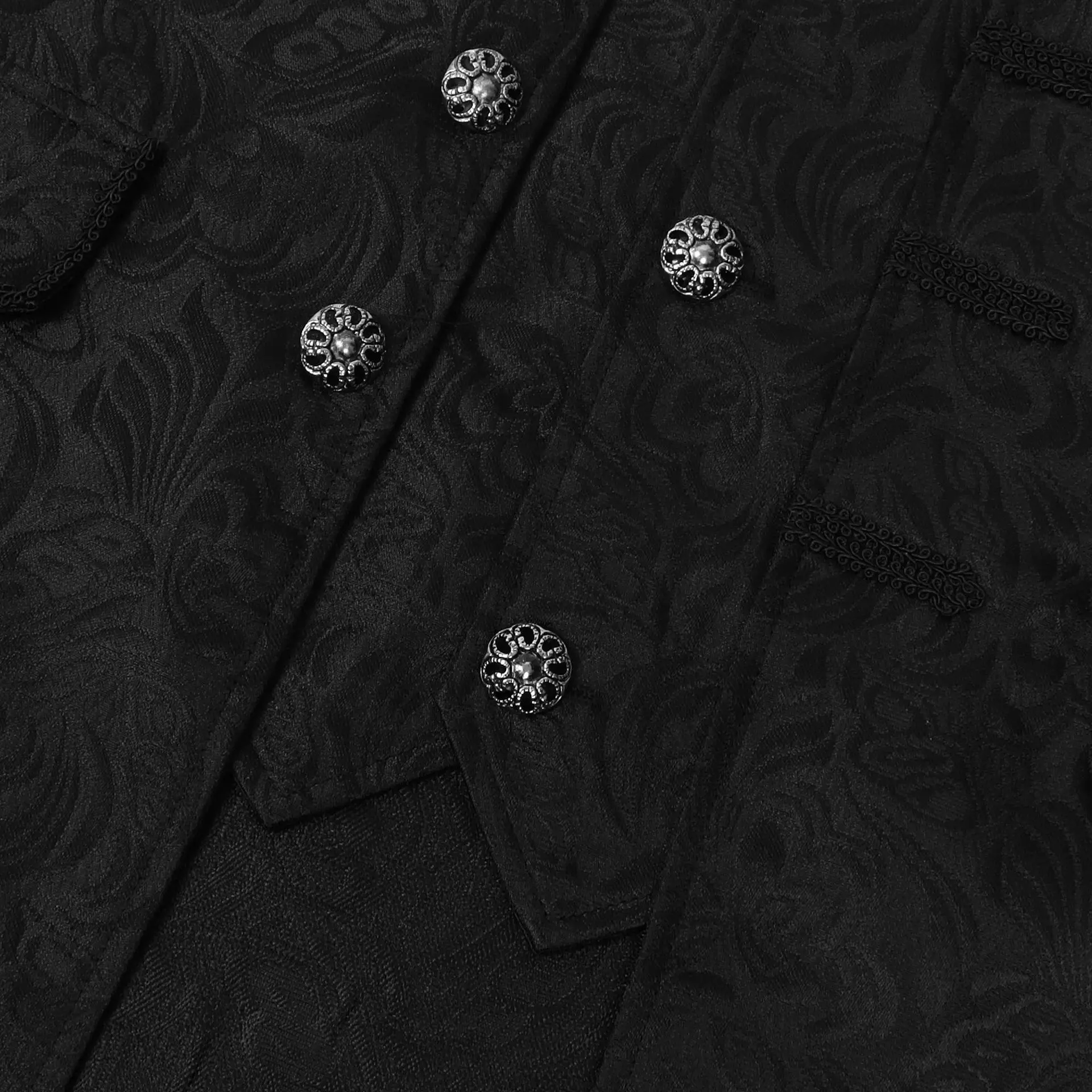 Mens Black Medieval Steampunk Tailcoat Vampire Gothic Jackets Vintage Pirate Victorian Frock Coat Halloween Party Costume Homme