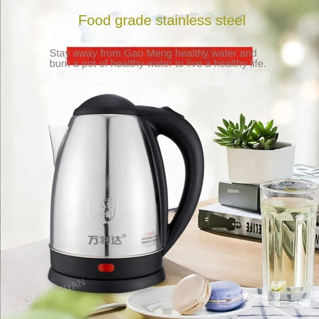 2L Electric Kettle Tea Coffee Stainless Steel 1000W Portable