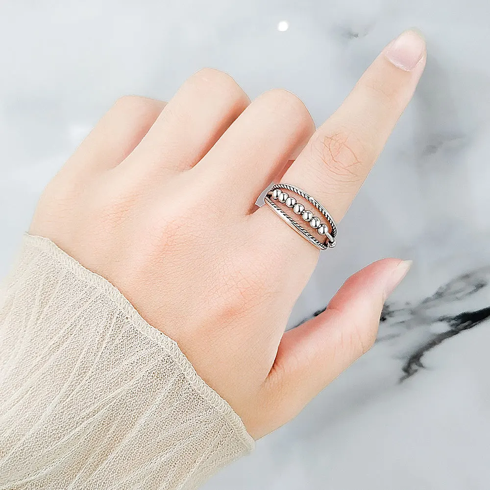 Adjustable Fidget Spinner Ring - Anti-Stress Anxiety Jewelry for Women