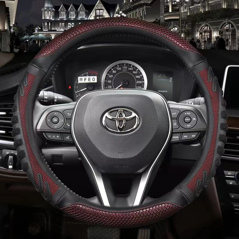 Car Steering Wheel Cover Leather For Toyota Avalon Camry 2018 2023