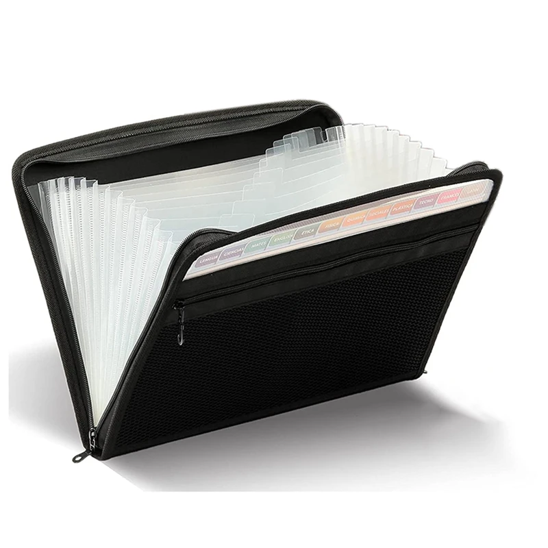 Zipper Accordion File Storage Bag,13 Pockets Expansion Folder with