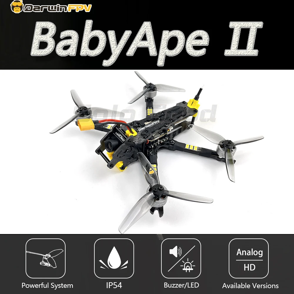 

DarwinFPV BabyApe Ⅱ BabyApe 2 Analog 3.5 Inch Freestyle FPV Racing Drone 156mm F411 FC 30A ESC 5.8G VTX 4S / 6S RC Quadcopter