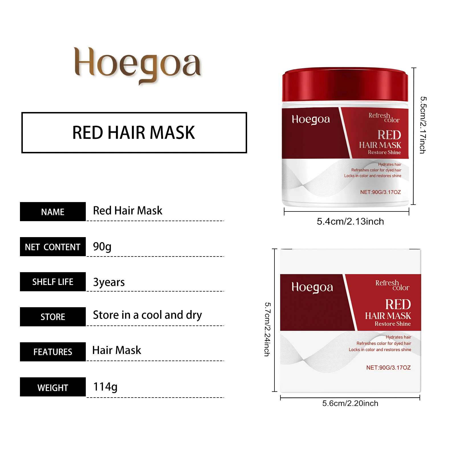 Maschera per Capelli Colorante, Idratante e Riparatrice Profonda, Migliora il Colore dei Capelli nei Tonalità Rosso, Blu, Marrone, Aumenta la Lucentezza, Riduce l'Estensione del Colore - immagine 6