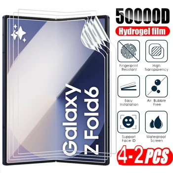 4-2PCS Pellicola Idrogel Per Samsung Galaxy Z Fold 6 5 4 3 Pellicola Dello Schermo Iner Anti Scratch Morbida Protezioni Dello Schermo per Samsung Z Fold6