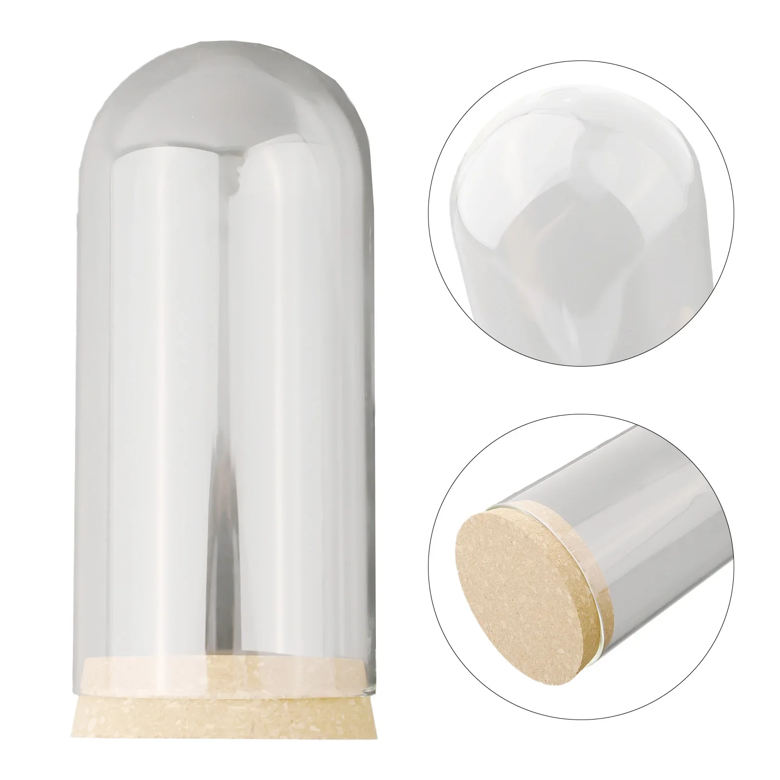 10/12/18cm Clear Glass Hemisphere Cover Glass Display Bell Jar With Wooden Base For Flower Succulent Plant Vase Wood Table Decor 4