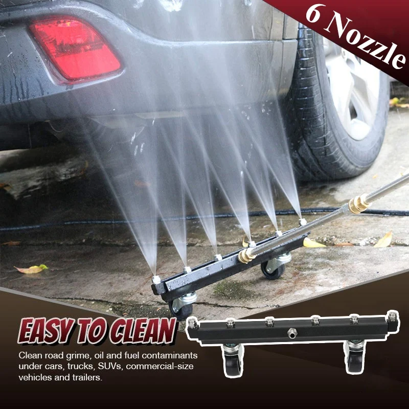 

High Pressure Washer Undercarriage Cleaner,6 Nozzle Garden Cleaning Machine Under Car Cleaning Kit, 4000 PSI