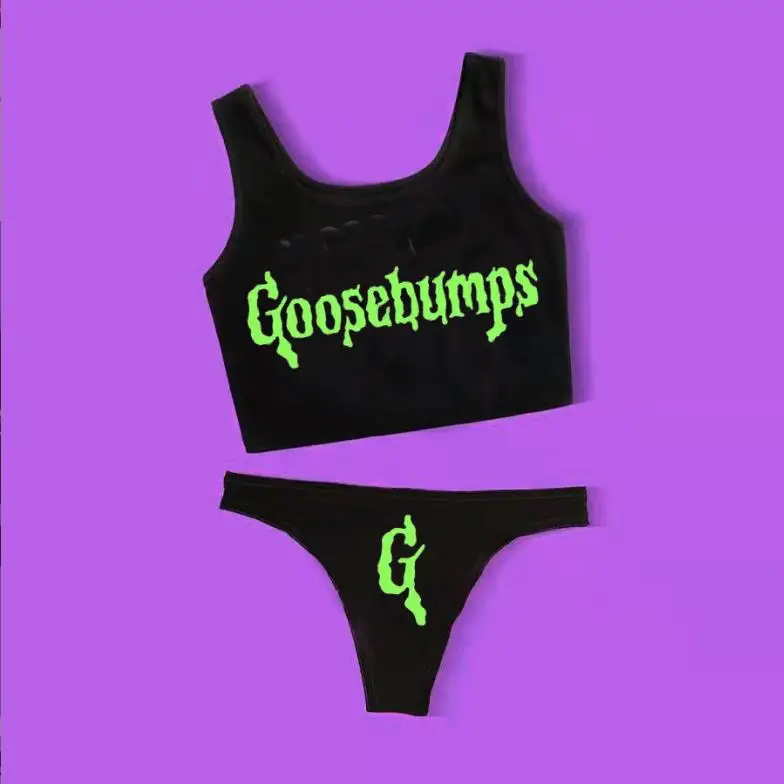 Yiiciovy Women's Summer 2Pcs Bikini Sets Funny Print Halloween Bikinis