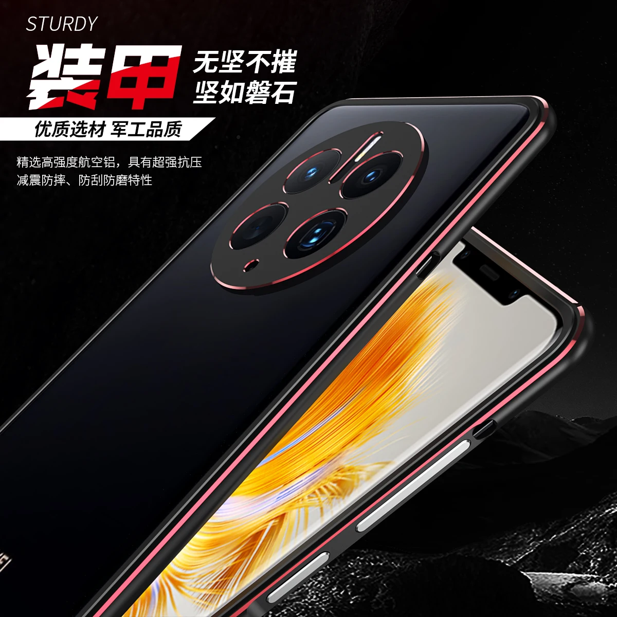 Bumper Case For Huawei Mate 50 Pro Aluminum metal Frame Mate50 Slim Cover phone case+ carmera Protector for Huawei Mate 50 Pro