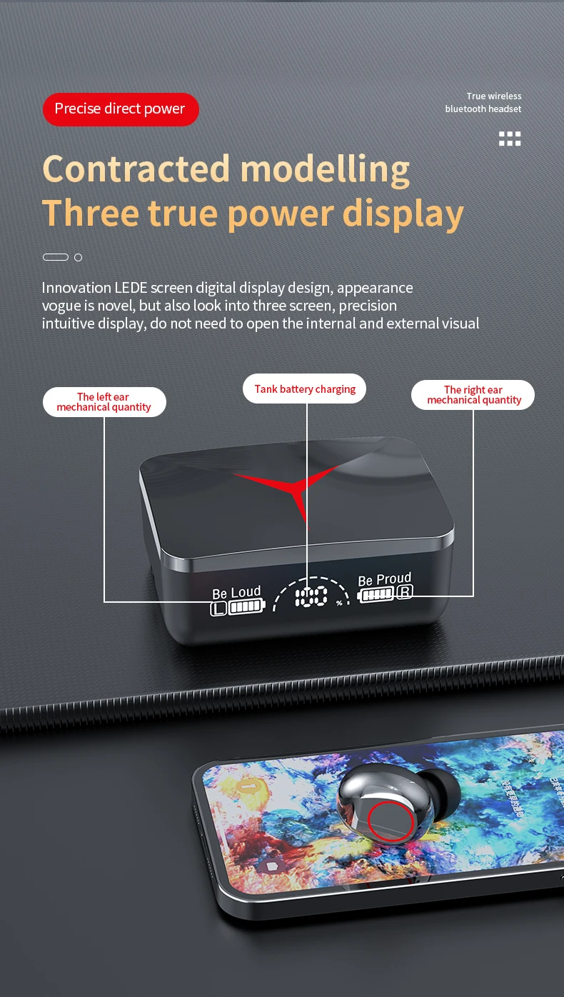 Description Picture 6 of itemM90 Wireless Headphones TWS Bluetooth Touch Control Earphones Sport Earbuds Hifi Stereo Gaming Headset With Mic For smartphone