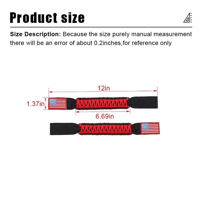 HEBE Universal Seat Headrest Pull Paracord Handle Rope for Jeep Wrangler/For Suzuki Jimny Interior Accessoriess