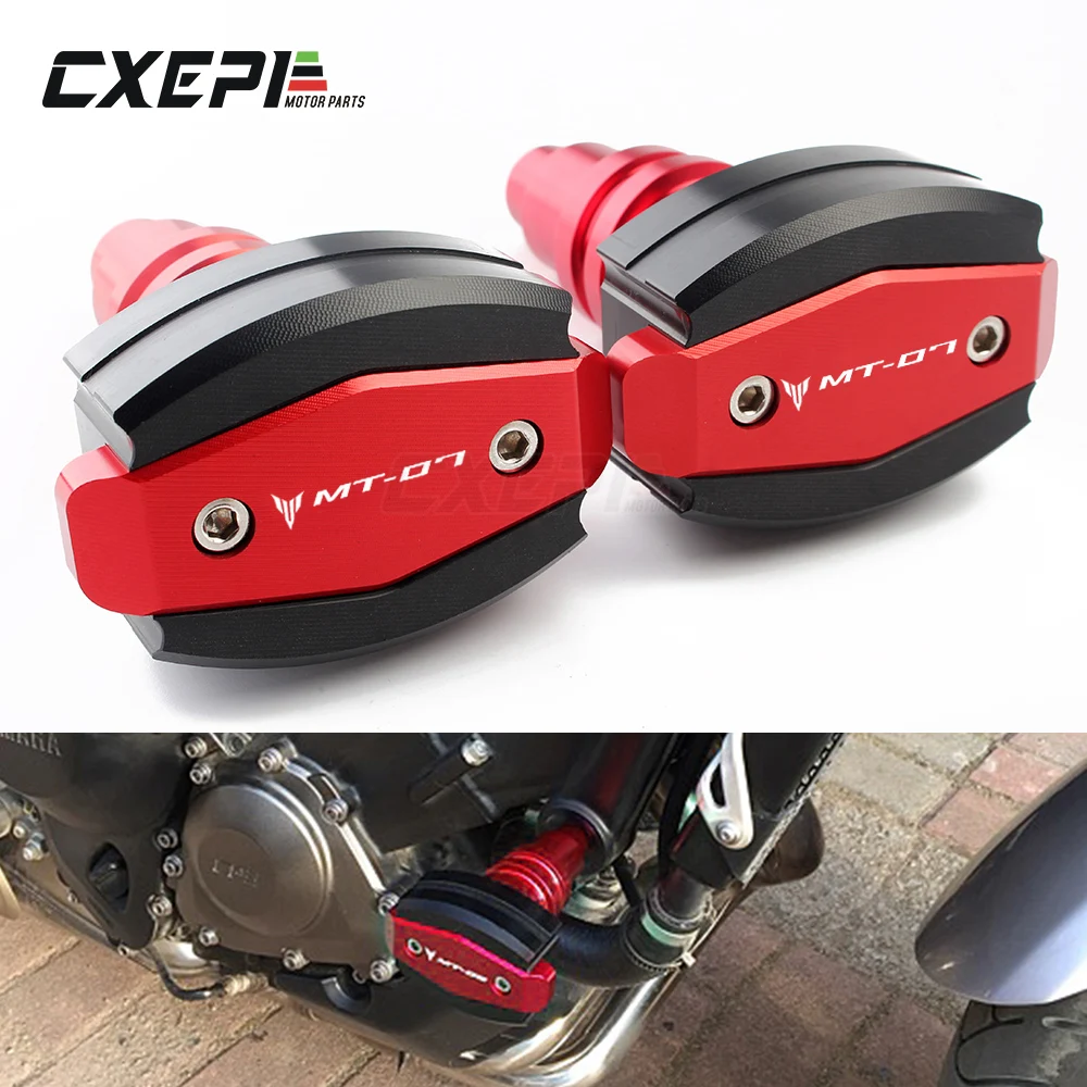 

With MT-07 LOGO Frame Slider Protector Guard For Yamaha MT07 MT 07 2015-2022 2017 2018 2019 2020 2021 Engine Protection Sliders