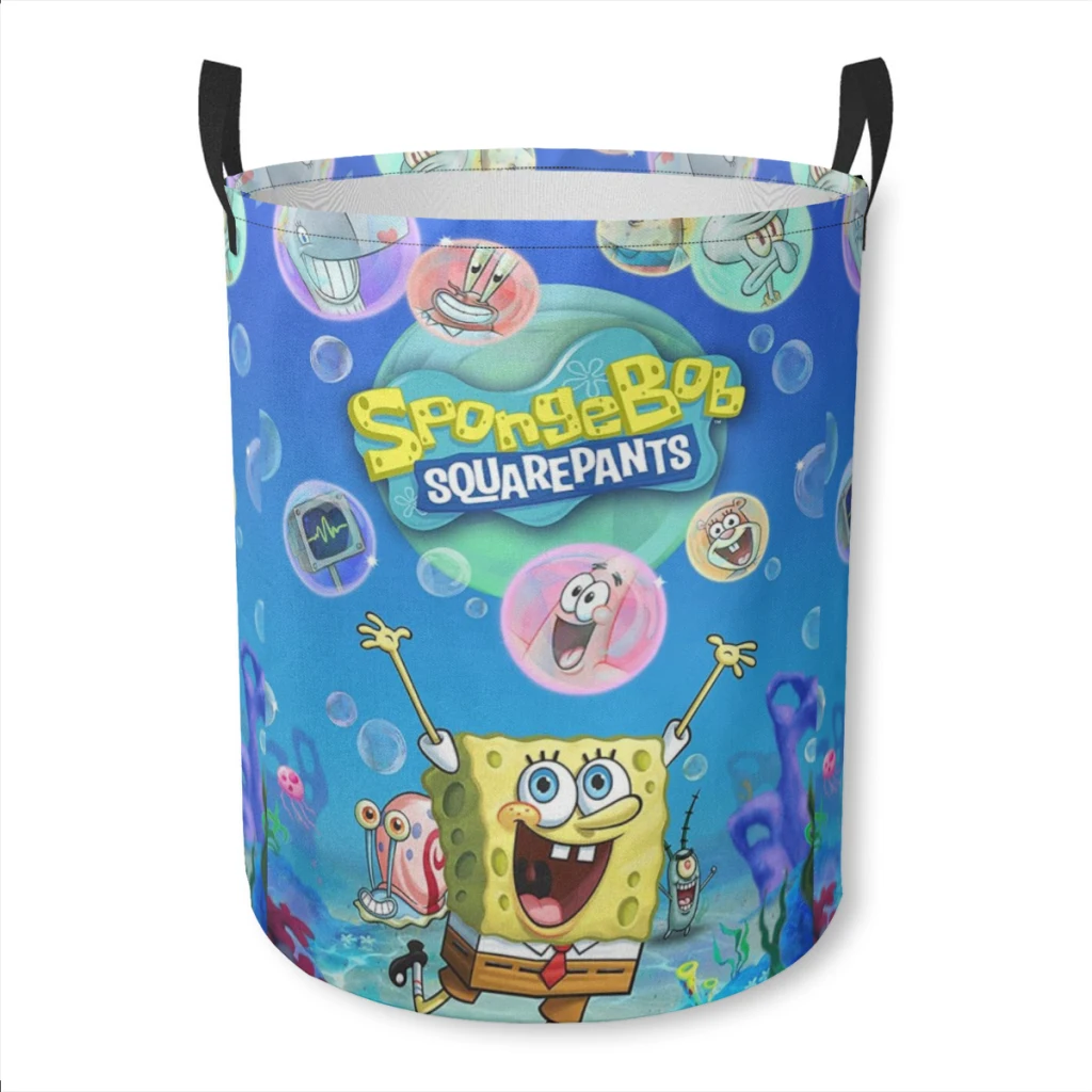 

Dirty Laundry Basket Clothes Organizer Foldable Storage Bucket Bathroom Waterproof Clothing Storage Basket Sponge-bob Cartoon