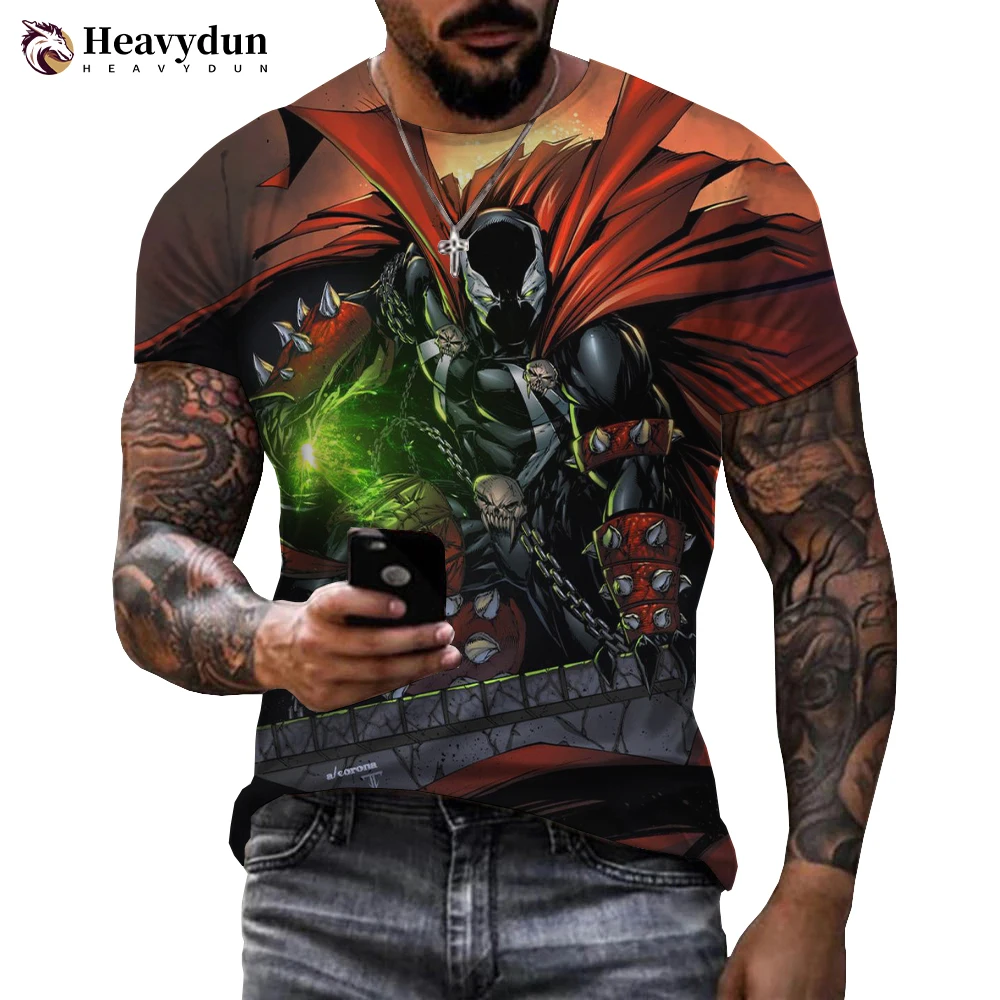 

2023 New Anime Spawn 3D T-shirt Boys Kids Summer Fashion Casual Short Sleeve Men Women Harajuku Streetwear Oversized Tops